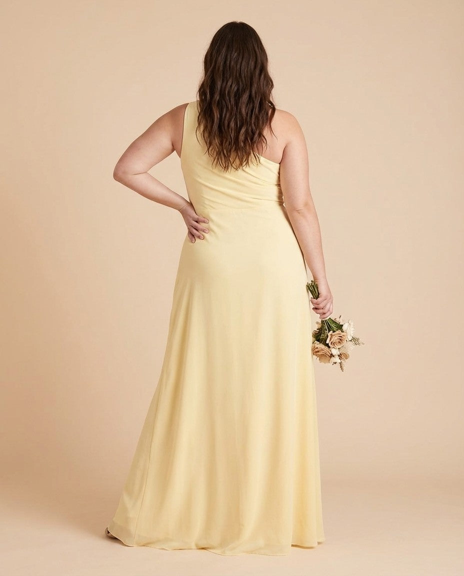 Whisperfall Plus Size Sculpting Panel One Shoulder Bridesmaid Dress - N0321