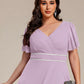 Plus Size V-Neck Rhinestone Waist Chiffon Maxi Formal Evening Dress