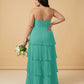 Chantarae Plus Size Off The Shoulder Mesh Bridesmaid Dress Leg Slit Curvy Friendly Sheath Gown For Wedding Party -N0370