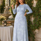 Floral Satin Charmeuse Plus Size Bridesmaid Dress with Elegant Peony Print Bridesmaid Gown Style