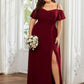 Plus Size Cold Shoulder Formal Bridesmaid Dress with Side Slit