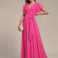 Plus Size Pleated Tie-Waist Chiffon Bridesmaid Dress