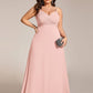 Plus Size Draped Back Criss-Cross Chiffon A-Line Bridesmaid Dress