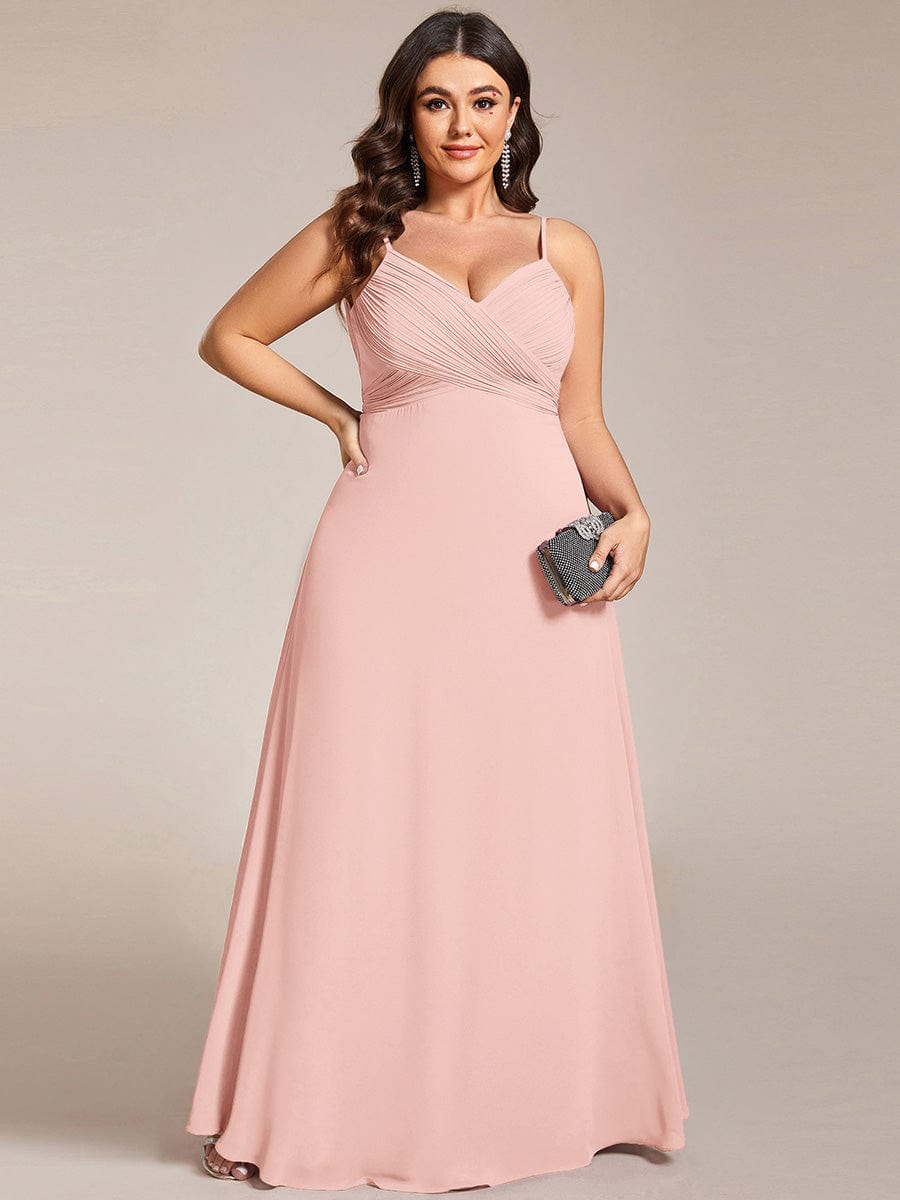 Plus Size Draped Back Criss-Cross Chiffon A-Line Bridesmaid Dress