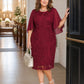 Plus Size Mother of the Bride Dress with Floral Embroidery and Chiffon Sleeves Elegant Formal Gown