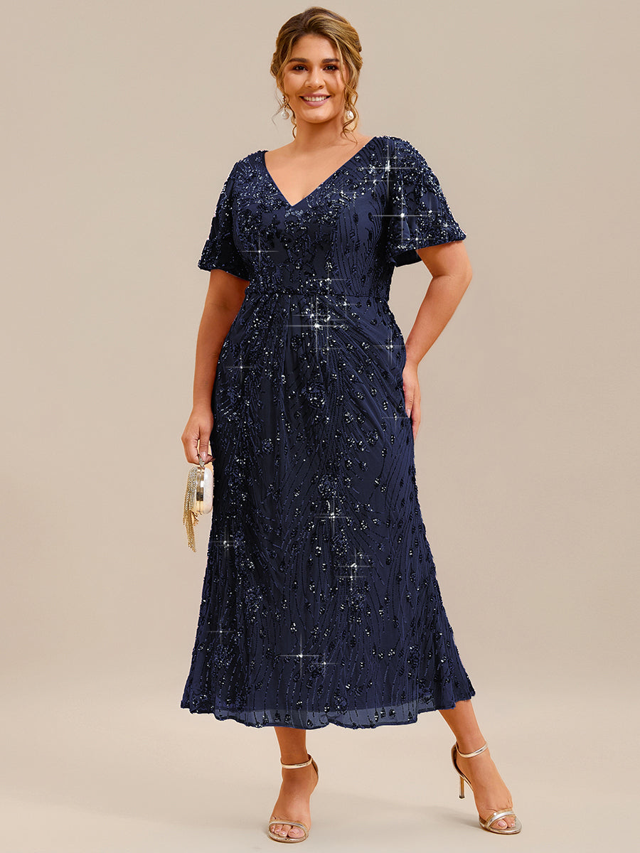 Plus Size Sequin Mermaid Formal Dress