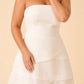 Plus Size Strapless Bridal Mini Dress with Cross Layered Chiffon and Romantic Draping