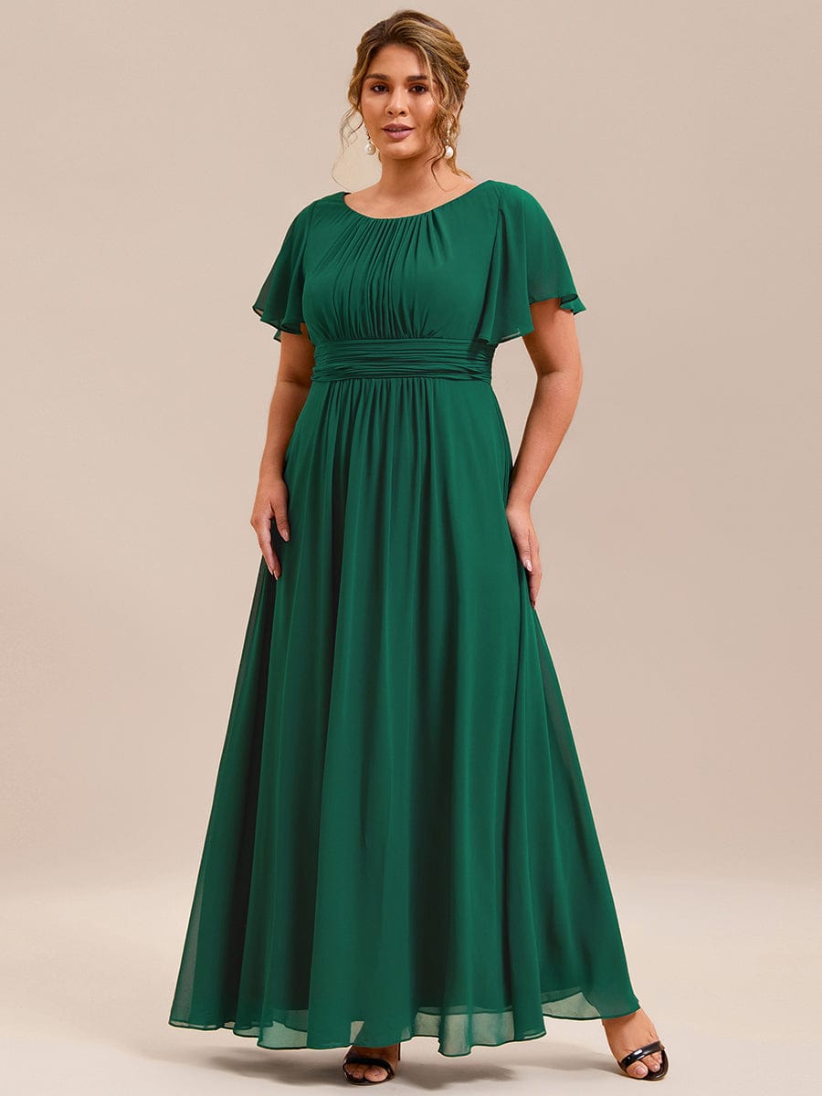 Plus Size Simple Chiffon Pleated A-Line Bridesmaid Dress
