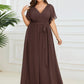Plus Size Chiffon Tie-Waist Evening Dress