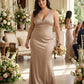 Silvarelle Luxe Sheath Plus Size Bridesmaid Dress with Stretch Satin Fabric for Weddings - N0362