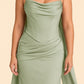 Strapless Satin Bridesmaid Dress with Open Back and Sculpted Silhouette