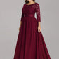 Simple Plus Size Lace Evening Dress with Half Sleeves