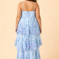Romantic Floral A-Line Bridesmaid Dress with Flowing Tiered Skirt