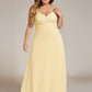 Plus Size Draped Back Criss-Cross Chiffon A-Line Bridesmaid Dress