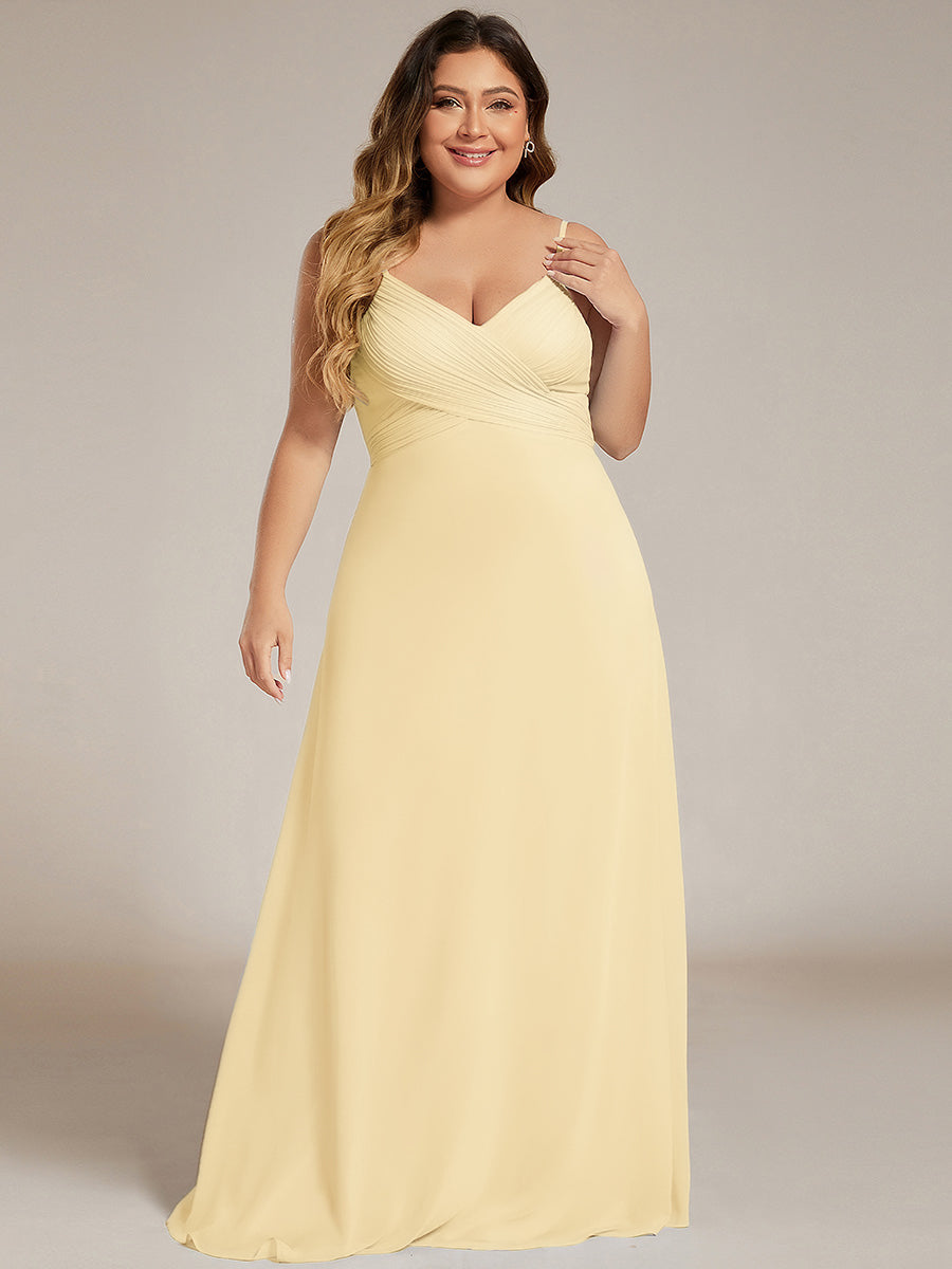 Plus Size Draped Back Criss-Cross Chiffon A-Line Bridesmaid Dress