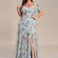 Plus Size Cold Shoulder Formal Bridesmaid Dress with Side Slit