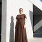 Petaline Minimalist Plus Size Bridesmaid Dress with Soft Pleats for Wedding N0325