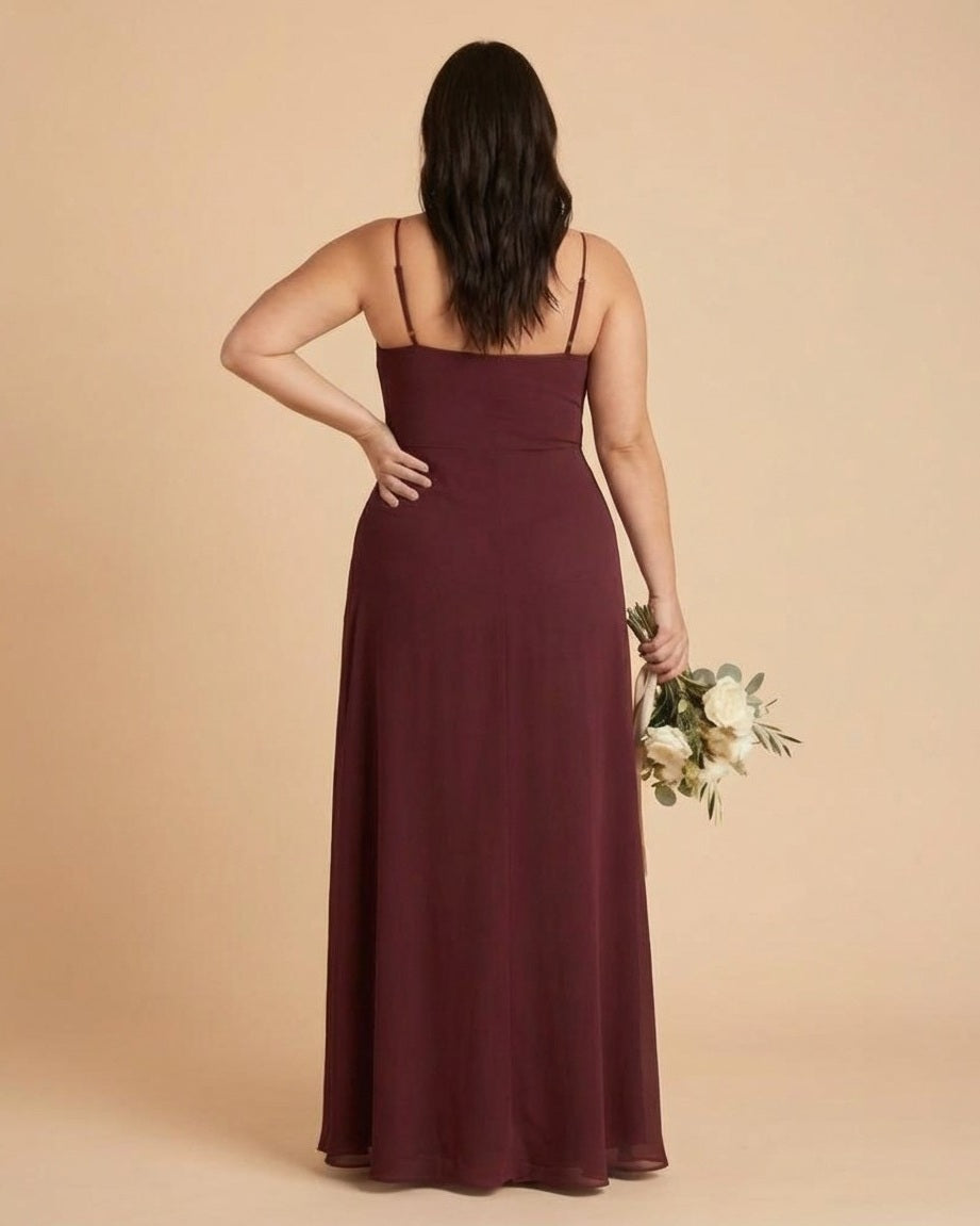 Silvarelle Plus Size Modern Lace Sheath Bridesmaid Dress with Fitted Silhouette for Wedding -N0367