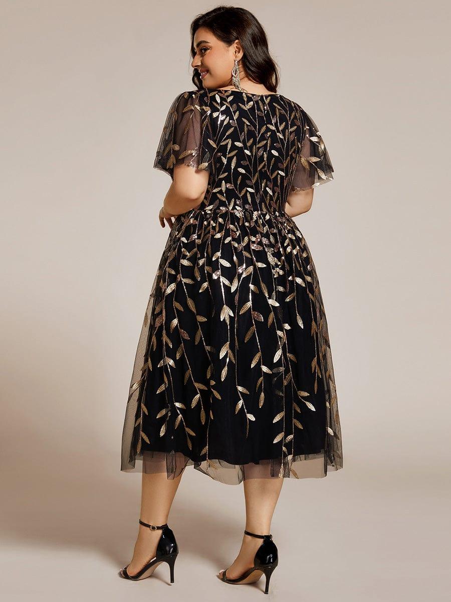 Plus Size Sparkly Midi Cocktail Dress