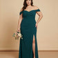 Elanthia Convertible Off-the-Shoulder Mesh Plus Size Bridesmaid Dress for Weddings - N0344