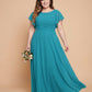 Avenleigh Plus Size Minimalist A-Line Chiffon Bridesmaid Dress with  Silhouette -N0337