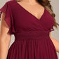 Plus Size Chiffon Pleated A-Line Back Cutout Bridesmaid Dress