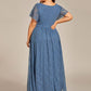 Plus Size Ruffled Lace Formal Evening Dress