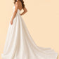 Romantic Timeless Plus Size Bridal Gown with Ruched Bodice and Basque Waistline