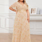 Plus Size Empire Waist V Back Bridesmaid Dress with Short Sleeves