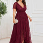 Plus Size Ruffled Lace Formal Evening Dress