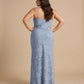 Silvarelle Romantic Plus Size Sheath Lace Bridesmaid Dress with Floral Texture for Wedding -N0351