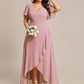 Plus Size Elegant Lotus Sleeves Chiffon Bridesmaid Dress