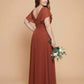 Avenleigh Plus Size Romantic A-Line Chiffon Pleated Bridesmaid Dress for Wedding - N0328