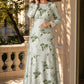 Floral Satin Charmeuse Plus Size Bridesmaid Dress with Elegant Peony Print Bridesmaid Gown Style