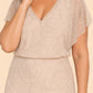 Plus Size Elegant Mother of the Bride Gown with Floral Beaded V Neck Design
