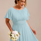 Plus Size Simple Chiffon Pleated A-Line Bridesmaid Dress