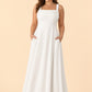 Elegant Plus Size A-Line Bridesmaid Dress with Pockets and Open Back