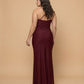 Silvarelle Romantic Sheath Stretch Satin Plus Size Bridesmaid Dress with V-Neck for Weddings - N0361
