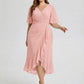 Plus Size Printed Mermaid Chiffon Wedding Guest Dress