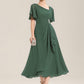 Plus Size Chiffon Ruffle Sleeve Formal Dress