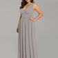 Plus Size Sleeveless V-Neck Chiffon Semi Bridesmaid Dress