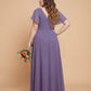 Avenleigh Plus Size Elegant A-Line Bridesmaid Dress with Pleated Chiffon for Wedding - N0340