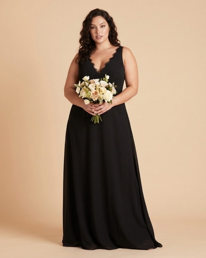 Silvarelle Flattering Plus Size Sheath Chiffon Dress with Lightweight Fabric for Wedding -N0368