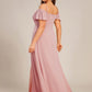 Plus Size Cold Shoulder Formal Bridesmaid Dress with Side Slit