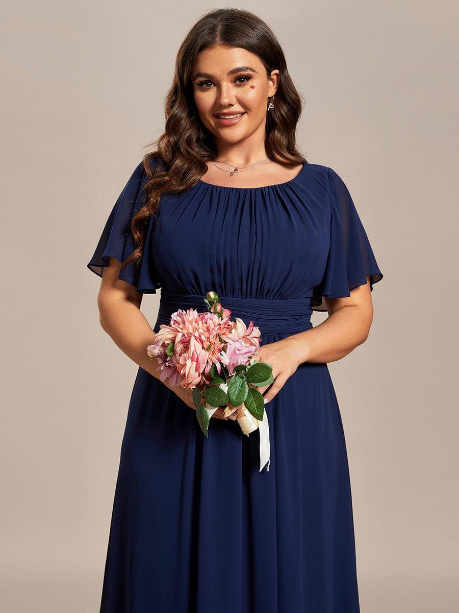 Plus Size Simple Chiffon Pleated A-Line Bridesmaid Dress