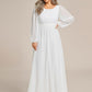 Plus Size See-Through Puff Sleeve Chiffon Mother Dress