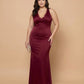 Silvarelle Romantic Sheath Stretch Satin Plus Size Bridesmaid Dress with V-Neck for Weddings - N0361