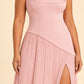 Plus Size Bridesmaid Dress with Pleated Satin and Lace Up Open Back