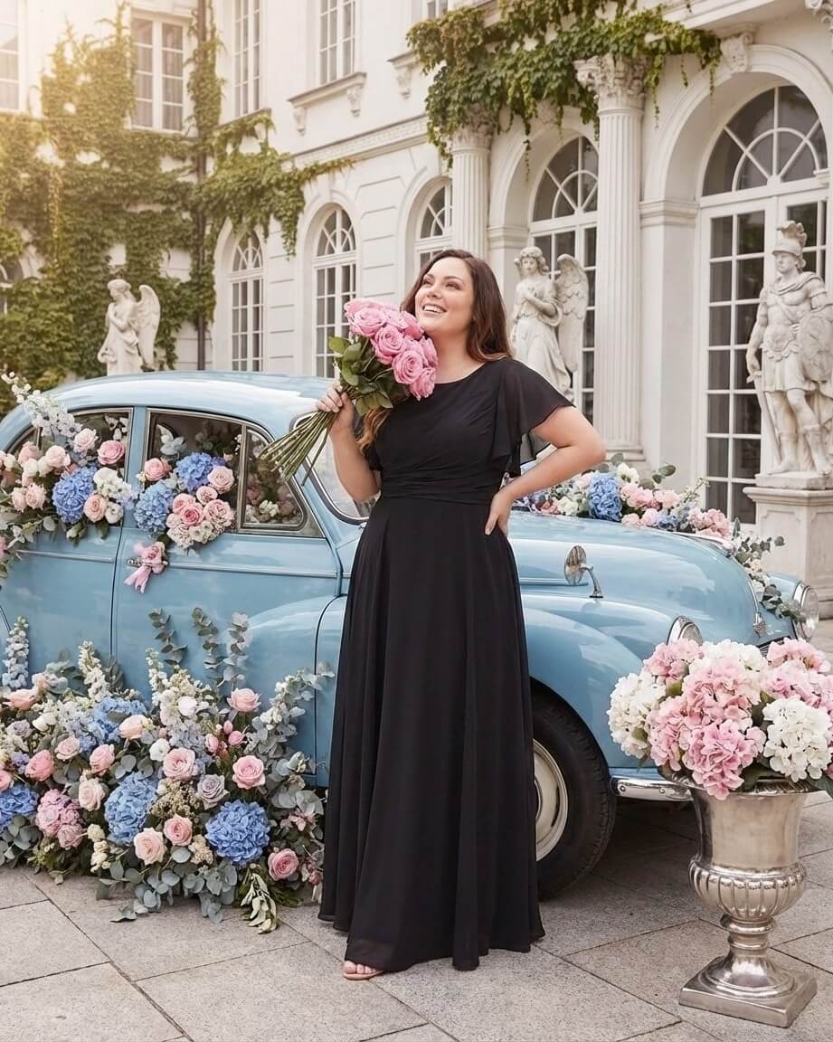 Avenleigh Plus Size Classic A-Line Chiffon Formal Bridesmaid Dress for Wedding Look - N0343