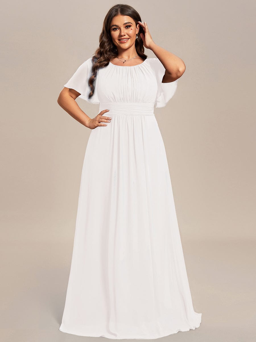 Plus Size Simple Chiffon Pleated A-Line Bridesmaid Dress